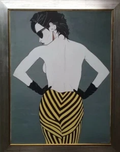 Patrick Nagel - Oil Canvas Painting / Signed / Américan POP Art "1980's - Picture 1 of 9