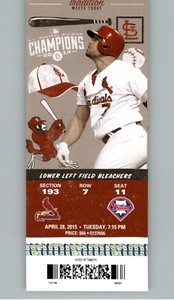 Phillies vs St. Louis Cardinals 4/28/2015 Full Ticket - Severino Gonzalez Debut