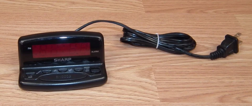 Genuine Sharp (SPC026) Small Wired Alarm Clock With Battery Backup **READ**  - Image 1 of 4