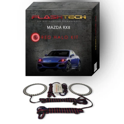 Kit de anillo de halo de faros LED ojo de ángel rojo para faros Mazda RX8 2000-2011 Foto 1 de 3