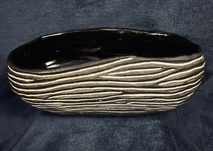 Firmado Larry Halvorsen Seattle Studio Arte Cerámica S-Graffito Bowl 12.5”D •2.4Kgs - Imagen 1 de 12