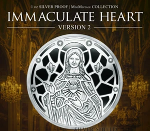 2025 - IMMACULATE HEART V2 1 oz .999 Fine SilverShield Proof MINIMINTAGE - Picture 1 of 5