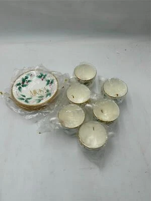 6) JUEGO DE TAZAS Y PLATILLOS MIKASA CINTA ACEBO NUEVOS Foto 1 de 3