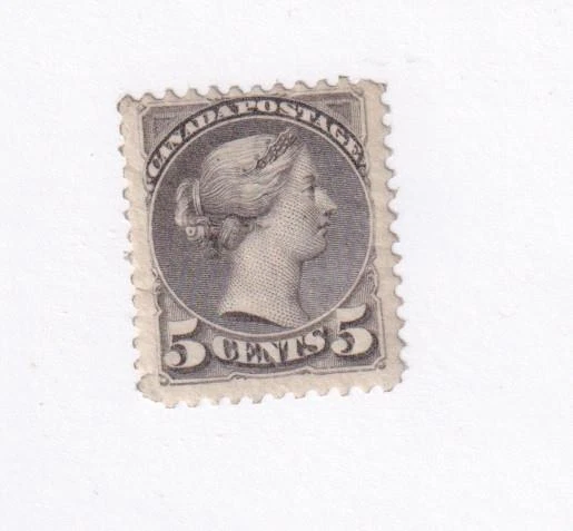 CANADA  # 42 VF-MvLH 5cts SMALL QUEEN CAT VALUE $300 (atescousers) - Image 1 of 1