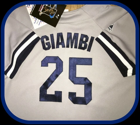 VINTAGE NEW YORK YANKEES JASON GIAMBI MAJESTIC STITCHED JERSEY YOUTH MEDIUM NWT Cover