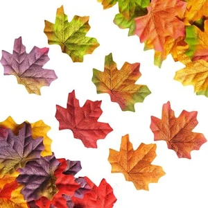 Artificial Maple Leaves 600pcs 6 Colors Mixed Fall Decoration Wedding Party - Picture 1 of 7