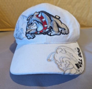 Bulldog Bordado Marca Santo Blanco Correa Gorra Sombrero, Logo Sombra - Imagen 1 de 9