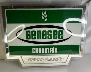 Vtg Genesee Cream Ale 18” x 16” Plastic Wall Hanging Lighted Beer Sign Wall Art - Picture 1 of 8