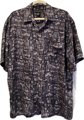 Camisa informal con botones Oleg Cassini de seda para hombre talla L Foto 1 de 3