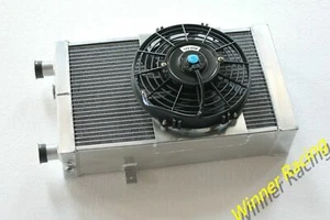 Aluminum Radiator + Fan for Lotus Europa 1.5L/1.6L 1966-1976 MT 86mm 3 rows - Picture 1 of 6