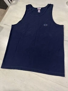 Rare Vintage Speedo Muscle Shirt Blue Men XL Embroidered Spell Out Swimmer Tank - Picture 1 of 17