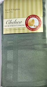 Chelse Microfiber Napkins Resists Stains Microfiber Polyester Blue-Teal 4 Pack - Picture 1 of 2