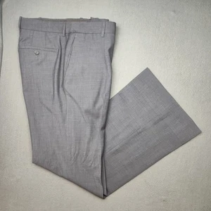 Theory Pants Womens 34x32 Gray Wool Dress Flat Wide Leg Flare Work Office USA - Picture 1 of 14