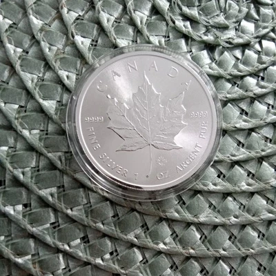 1x moneta d'argento lingotto, 2014 acero canadese Lesf.999 1 oz - moneta. - Immagine 1 di 2