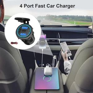Prise Voltmètre Prise pour Chargeur Voiture 12V USB Double QC3.0 PD Port 3 Couleurs U4K4 - Photo 1 sur 18