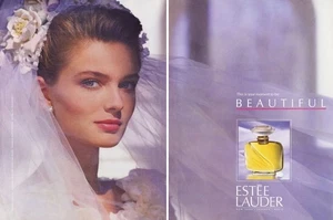 1990 Estee Paulina Porizkova schönes Parfum 2-seitige MAGAZINANZEIGE - Bild 1 von 1