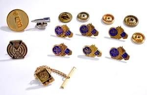Lot of Vintage GE General Electric Tie Tack Lapel Pin Pendant Enamel 10K 12K GF - Picture 1 of 8