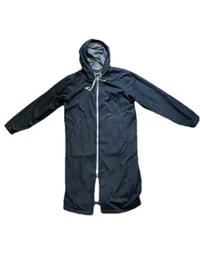 Speedo Swim Parka Mens Small Black Hooded Zip Up Water Polo Long Lined Jacket - Picture 1 of 17
