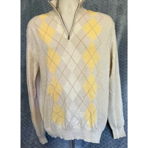 Maglione Bobby Jones Argyle Golf Made in Italy Cashmere/Lana Sportivo Preppy Golf - Foto 1 di 5