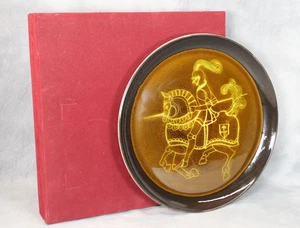 Vintage Poole Pottery Knight Aegean Green Large Charger Plate 32cm Signed Boxed - Picture 1 of 6