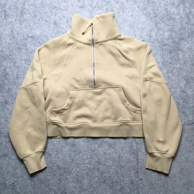 Sudadera Lululemon Buceo De Gran Tamaño Media Cremallera Cuello Embudo Para Mujer XS/S Tostado Corto Foto 1 de 4