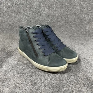 Ecco Soft 7 Tred Bootie Blue Gray Leather Gore-Tex High Top Shoes Women’s Sz 37 - Picture 1 of 13