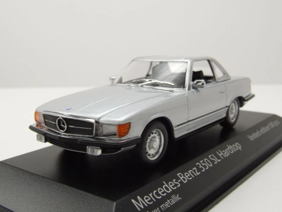 Mercedes 350 SL R107 Hardtop Argento Modellino 1:43 Minichamps - Immagine 1 di 4