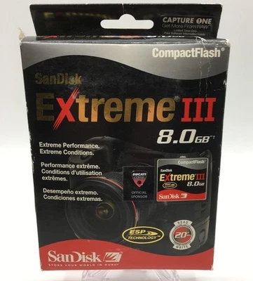 SanDisk 8 GB Extreme III CompactFlash Card (SDCFX3-8192-901) - Image 1 of 2