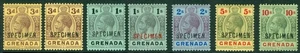 Grenada 1913-21 values to 10/-, overprinted specimen. Fine mounted mint - Picture 1 of 2