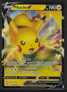 Pikachu V #043/185 - #60 Pikachu Stamped - Battle Academy - Pokémon TCG - LP - Afbeelding 1 van 2