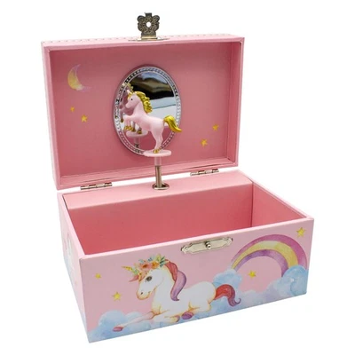 GICO Kinder Spieluhr Schmuckkästchen für Mädchen Schmuckbox pink, Einhorn -92059 - Bild 1 von 3