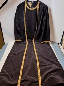 VTG Lounge Craft Original Maxi Dress, Womans Small, Black Crushed Velvet - Picture 1 of 6