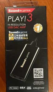 Creative Sound Blaster Play 3 Hi-Res USB DAC AMP Audio Adapter SB1730 - Picture 1 of 2