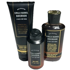 SINGLE BARREL BOURBON SET of 3 Hair Face Body Wash Body Cream Body Spray New - Picture 1 of 6