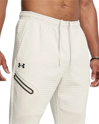 Under Armour Unstoppable Fleece Grid Joggers Cream 1386544-110 Men’s Size LARGE - Image 1 of 4