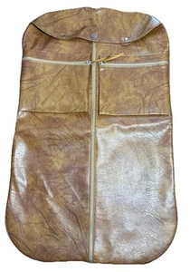Vintage American Tourister Luggage Garment Suit Bag Leather Brown  - Picture 1 of 8