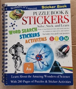 Puzzle Book & Stickers-Solve, Stick, and Learn (Wonders of Learning) preowned - Picture 1 of 11