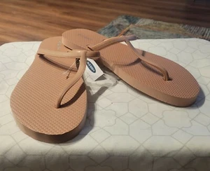 Old Navy Damen-Sandalen Rouge T-Riemen Riemen-Flip-Flops Größe 9/L neu - Bild 1 von 8