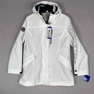 TOMMY HILFIGER Women's 3-in-1 Systems Anorak Hooded Jacket White Navy Blue Sz L - Picture 1 of 8