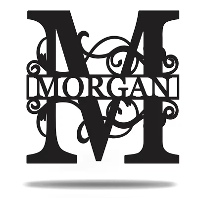CUSTOM MONOGRAM SIGN - Wall Art Vintage Split letter Metal sign - Image 1 of 4