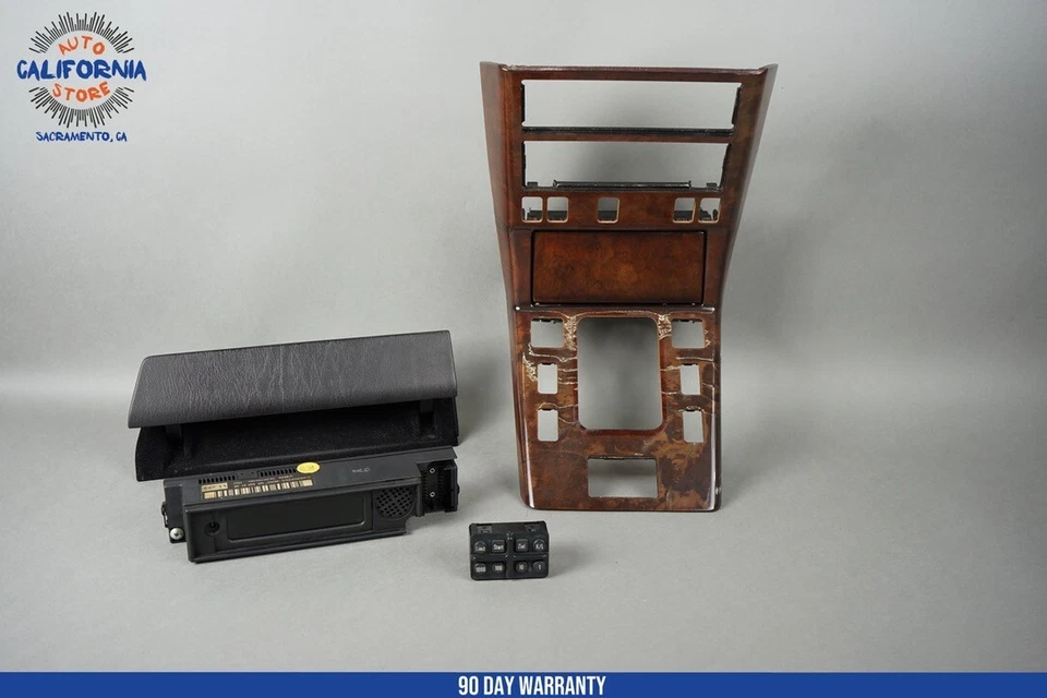 Módulo de interruptor de computadora de viaje de viaje Mercedes R129 pantalla juego de molduras de madera OEM Foto 1 de 4