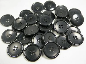 Black Large horn Buttons  coat jacket sizes 9/16,11/16,13/16 ,7/8, 1 inch B59  - Picture 1 of 6