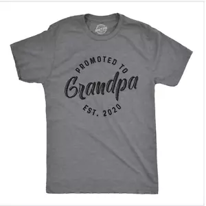 Crazy Dog Men's Promoted to Grandpa Est 2020 T shirt Funny Novelty Gift 3XL - Picture 1 of 6