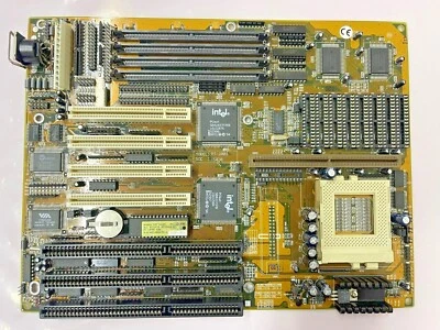RARE VINTAGE FIC PT-2003 INTEL PCIset PENTIUM AT SOCKET 7 MOTHERBOARD MBMX37 - Image 1 of 4