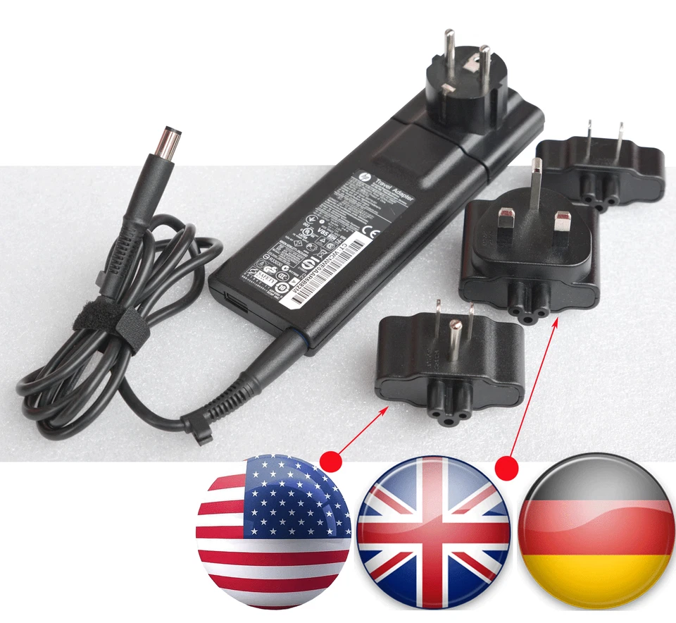 HP NETZTEIL EU STECKER USA UK FÜR ELITEBOOK 820 840 850 G1 G2 677776-003 V125 - Bild 1 von 1