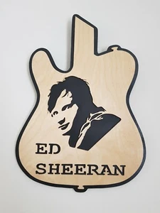 Ed Sheeran Wooden Handcut Guitar Wall Plaque / Sign  - Picture 1 of 1