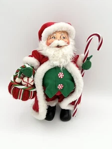 Vintage Annalee Santa Claus 2004 Peppermint Christmas Basket Candy Cane Xmas - Picture 1 of 8