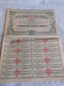 Vintage share certificate Stocks Bonds action Nevada Goldfield reduction co 1910 - Picture 1 of 4