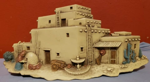 Vintage 1993 Burwood Products 3291-2A Pueblo Adobe Hacienda Wall Hanging Art VG Cover