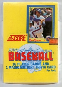 1990 SCORE Baseball Wax Pack Box Possible Rookies  Frank Thomas, Deion Sanders 